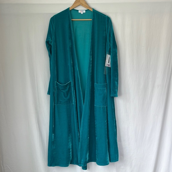 Turquoise Open Front Long Sleeve LulaRoe Robe - Picture 1 of 4